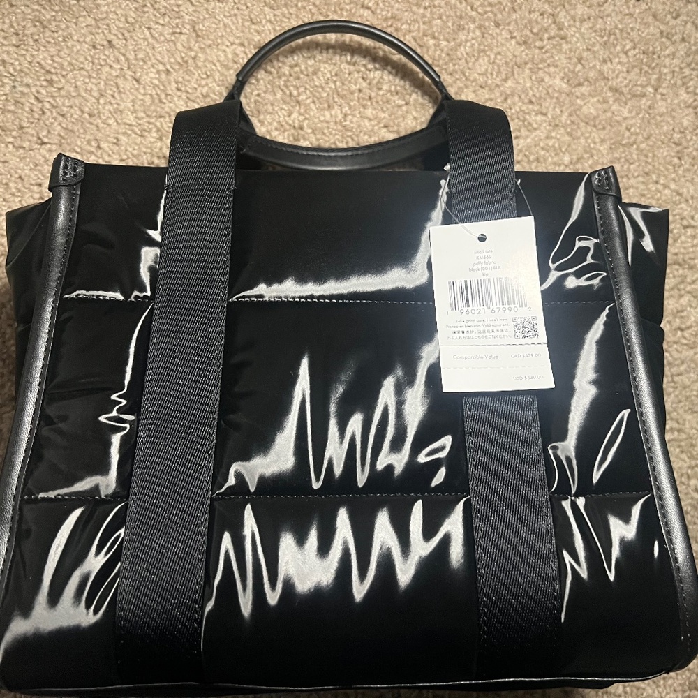 Kate Spade Puffy Small Tote, Black, New With Tag and Original Box
